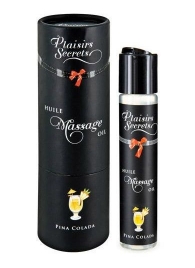 Массажное масло с ароматом пина колады Huile de Massage Gourmande Pina Colada - 59 мл. - Plaisir Secret - купить с доставкой в Ярославле
