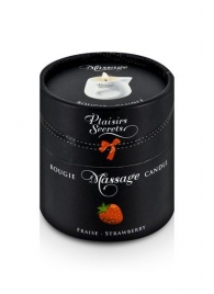 Массажная свеча с ароматом клубники Bougie de Massage Gourmande Fraise - 80 мл. - Plaisir Secret - купить с доставкой в Ярославле