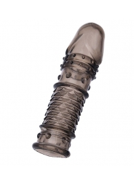 Дымчатая закрытая насадка ToyFa XLover с чешуйками и пупырышками - 13,5 см. - ToyFa - в Ярославле купить с доставкой