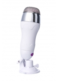 Мастурбатор-вагина в белой колбе с присоской и функцией нагрева - A-toys - в Ярославле купить с доставкой