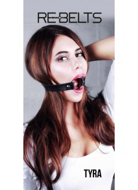 Чёрный кожаный чокер-кляп Tyra Black - Rebelts - купить с доставкой в Ярославле