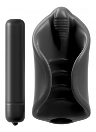 Чёрный мастурбатор Vibrating Silicone Stimulator с вибрацией - Pipedream - в Ярославле купить с доставкой
