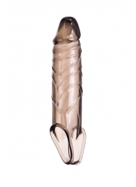 Дымчатая фаллическая насадка с подхватом и закрытой головкой - 16,2 см. - ToyFa - в Ярославле купить с доставкой