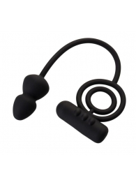 Чёрное эрекционное кольцо с вибропулькой и анальным хвостом - Erotist Adult Toys - в Ярославле купить с доставкой