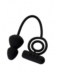 Чёрное эрекционное кольцо с вибростимулятором и анальным хвостом - Erotist Adult Toys - в Ярославле купить с доставкой
