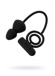 Чёрное эрекционное кольцо с вибростимулятором и анальным хвостом - Erotist Adult Toys - в Ярославле купить с доставкой