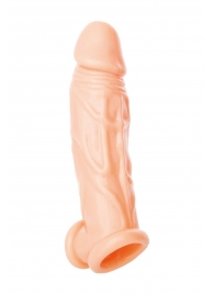 Телесная насадка на пенис с фиксацией мошонки - 18,5 см. - ToyFa - в Ярославле купить с доставкой