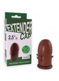 Коричневый латексный удлинитель пениса 2.5 in с шипиками - Sitabella - в Ярославле купить с доставкой