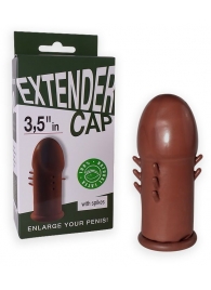 Коричневый латексный удлинитель пениса 3.5 in с шипиками - Sitabella - в Ярославле купить с доставкой