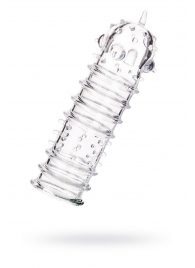 Прозрачная насадка на пенис TOYFA A-Toys с ребрами и точками - 15,3 см. - A-toys - в Ярославле купить с доставкой