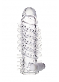 Насадка на пенис TOYFA A-Toys с вибропулей и шипами - 13,4 см. - A-toys - в Ярославле купить с доставкой