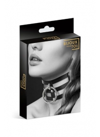 Чёрный тройной чокер с большим кольцом - Bijoux Pour Toi - купить с доставкой в Ярославле