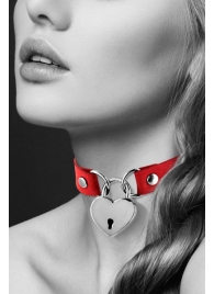 Красный чокер с замком в форме сердца - Bijoux Pour Toi - купить с доставкой в Ярославле