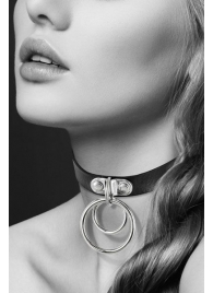Черный чокер с двумя кольцами - Bijoux Pour Toi - купить с доставкой в Ярославле