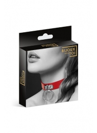 Красный узенький чокер с кольцом - Bijoux Pour Toi - купить с доставкой в Ярославле