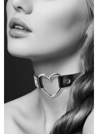 Чёрный чокер с кольцом в форме сердца - Bijoux Pour Toi - купить с доставкой в Ярославле