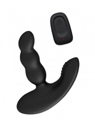 Черный силиконовый стимулятор простаты Levett Nitoc с пультом ДУ - Levett - в Ярославле купить с доставкой