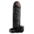 Чёрная вибронасадка с кольцом Vibrating Real Feel 2 Extension - 16 см. - Pipedream - в Ярославле купить с доставкой
