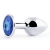 Анальное украшение BUTT PLUG  Small с синим кристаллом - 7 см. - Anal Jewelry Plug - купить с доставкой в Ярославле