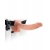 Телесный полый страпон с вибрацией Vibrating Hollow Strap-On with Balls - 24 см. - Pipedream - купить с доставкой в Ярославле