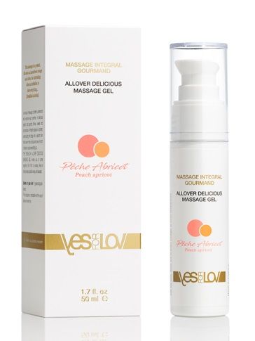 Универсальный массажный гель-смазка Allover Delicious Massage Gel с ароматом персика и аброкоса - 50 мл. - YESforLOV - купить с доставкой в Ярославле