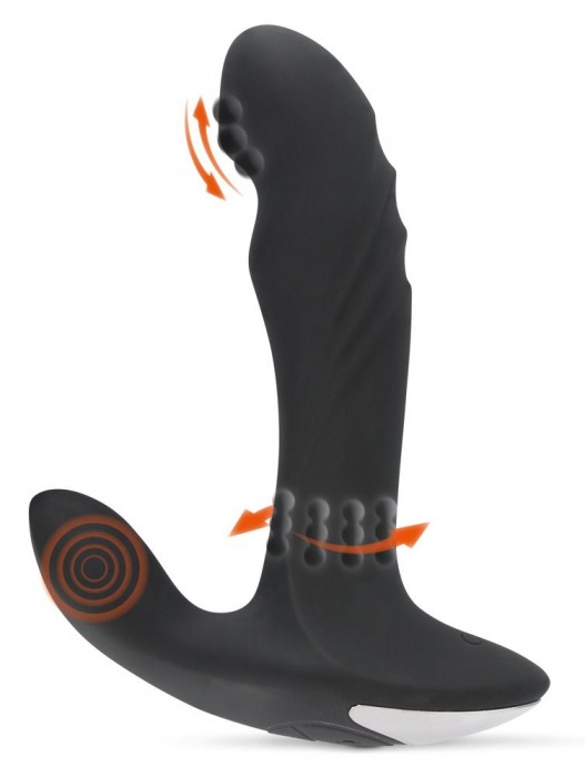 Черный вибромассажер простаты с функцией римминга Plug with Perineum Stimulator - 16,6 см. - Orion - в Ярославле купить с доставкой