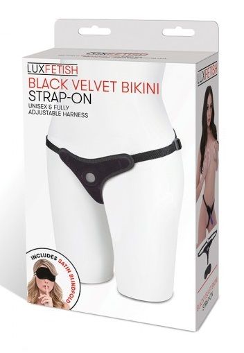 Черные плюшевые трусики для страпона - Lux Fetish - купить с доставкой в Ярославле