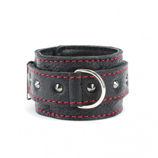 Черные наручники из натуральной кожи на карабинах - БДСМ Арсенал - купить с доставкой в Ярославле