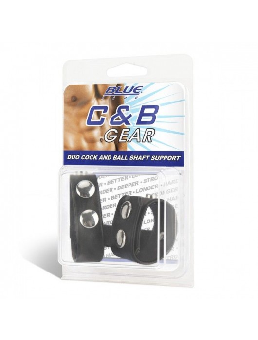 Двойной поддерживаюший ремень для пениса с заклепками - BlueLine - купить с доставкой в Ярославле