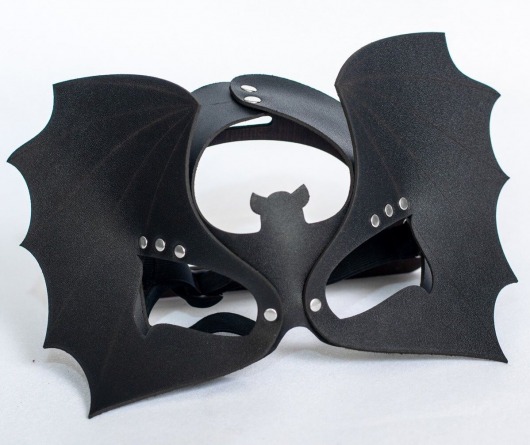 Черная кожаная маска на глаза  Летучая мышь - Sitabella - купить с доставкой в Ярославле