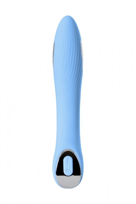 Голубой силиконовый вибратор с электростимуляцией TESLA G-POINT - 21 см. - ToyFa - купить с доставкой в Ярославле