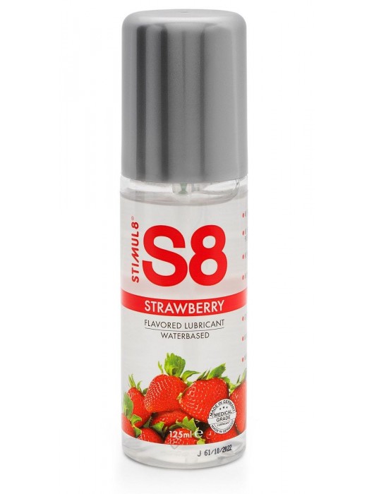Смазка на водной основе S8 Flavored Lube со вкусом клубники - 125 мл. - Stimul8 - купить с доставкой в Ярославле
