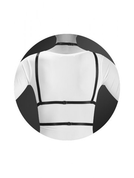 Черная упряжь на грудь Laura - Bijoux Pour Toi - купить с доставкой в Ярославле