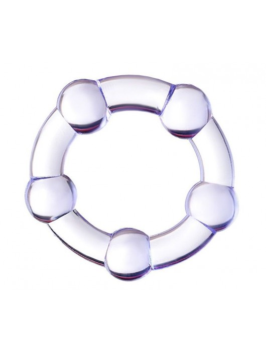 Фиолетовое эрекционное кольцо на пенис с бусинами - Штучки-дрючки - в Ярославле купить с доставкой