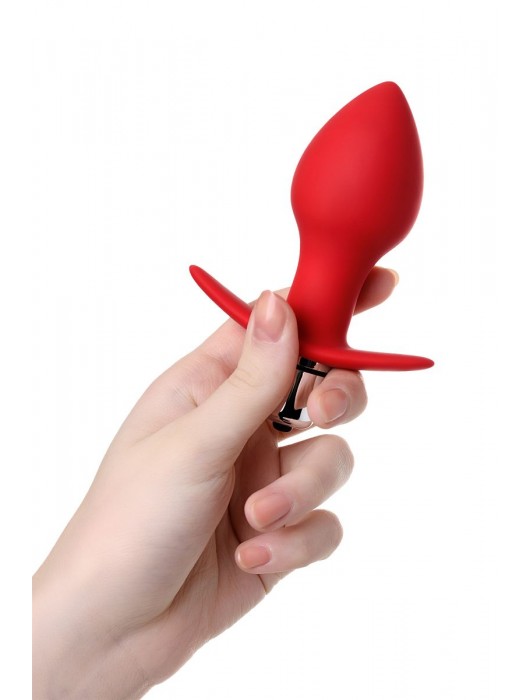 Красная анальная вибровтулка Glam - 9,7 см. - ToyFa