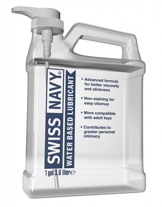Канистра лубриканта Swiss Navy Water Based Lube на водной основе - 3,8 л. - Swiss navy - купить с доставкой в Ярославле