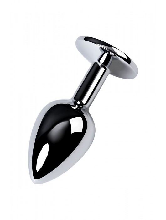 Серебристая конусовидная анальная пробка с фиолетовым кристаллом - 7 см. - ToyFa - купить с доставкой в Ярославле