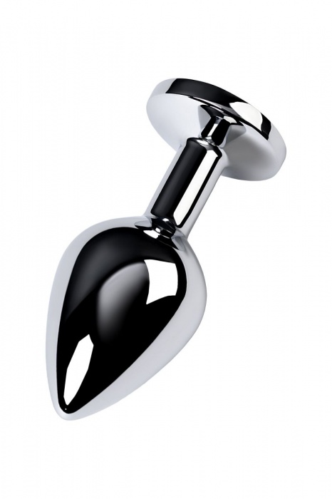 Серебристая конусовидная анальная пробка с голубым кристаллом - 8 см. - ToyFa - купить с доставкой в Ярославле