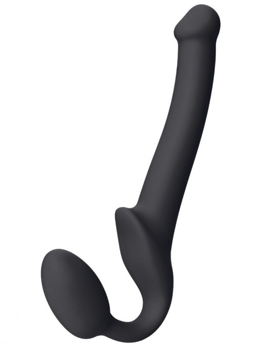 Черный безремневой страпон Silicone Bendable Strap-On S - Strap-on-me - купить с доставкой в Ярославле