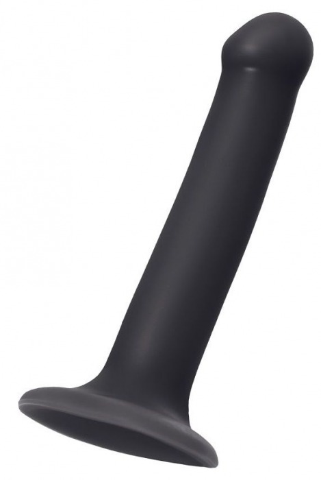 Черный фаллос на присоске Silicone Bendable Dildo M - 18 см. - Strap-on-me - купить с доставкой в Ярославле
