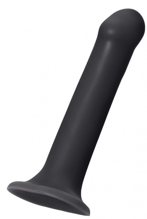 Черный фаллос на присоске Silicone Bendable Dildo L - 19 см. - Strap-on-me - купить с доставкой в Ярославле