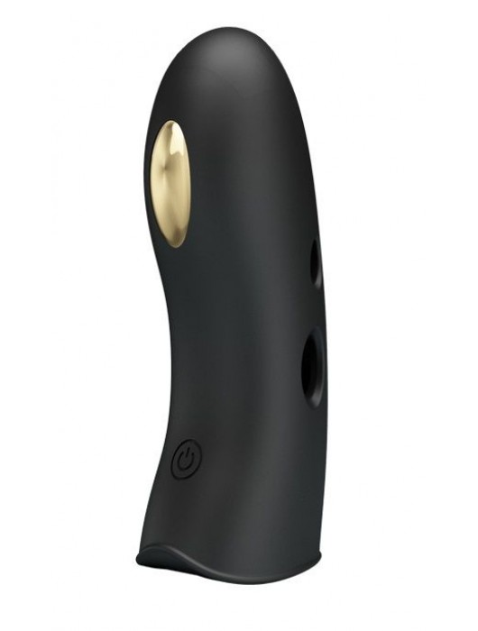 Черная вибронасадка на палец с электростимуляцией Marico - Baile - купить с доставкой в Ярославле