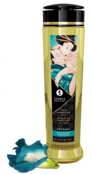 Массажное масло Sensual с цветочным ароматом - 240 мл. - Shunga - купить с доставкой в Ярославле
