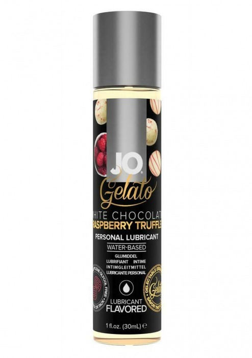 Лубрикант с ароматом трюфелей из белого шоколада и малины JO GELATO WHITE CHOCOLATE RASPBERRY TRUFFLE - 30 мл. - System JO - купить с доставкой в Ярославле