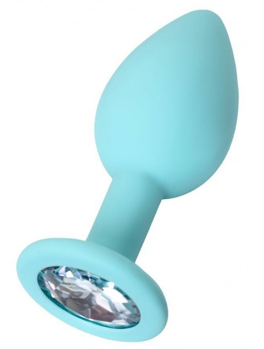 Мятная анальная пробка с прозрачным кристаллом Brilliant - 7 см. - ToyFa - купить с доставкой в Ярославле