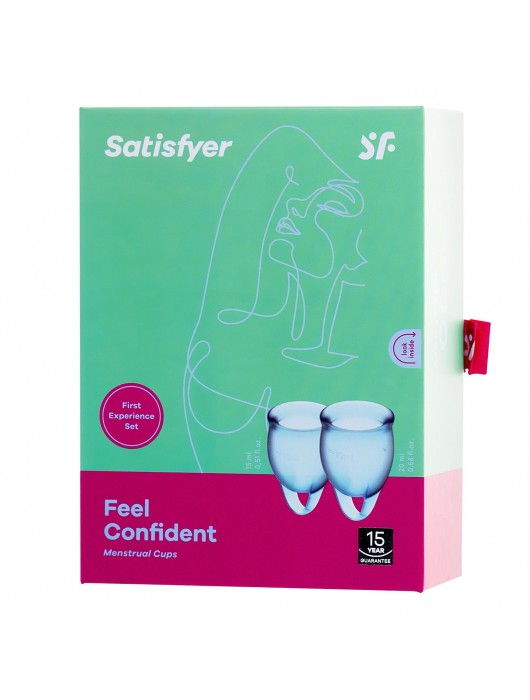 Набор голубых менструальных чаш Feel confident Menstrual Cup - Satisfyer - купить с доставкой в Ярославле