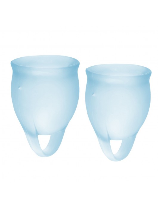 Набор голубых менструальных чаш Feel confident Menstrual Cup - Satisfyer - купить с доставкой в Ярославле