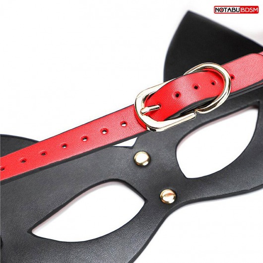 Красно-черная игровая маска с ушками - Notabu - купить с доставкой в Ярославле