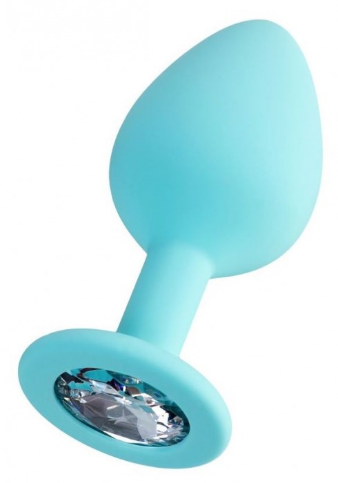 Мятная анальная втулка Brilliant с прозрачным кристаллом - 8 см. - ToyFa - купить с доставкой в Ярославле