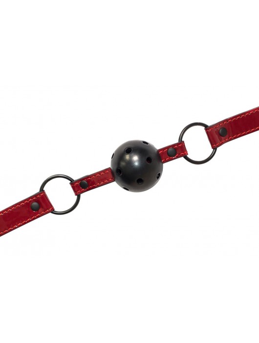 Черно-красный кляп-шарик Love Bite - Lola Games - купить с доставкой в Ярославле